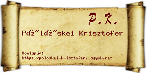 Pölöskei Krisztofer névjegykártya